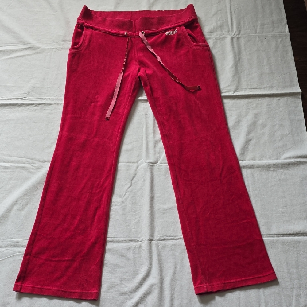 Guess Pink Velour Sweatpants